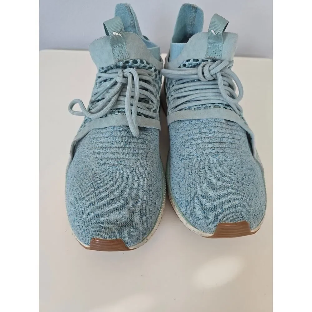 PUMA Foreverrun Nitro Knit Women US 10 Blue Teal Mesh Sneakers Comfort Training